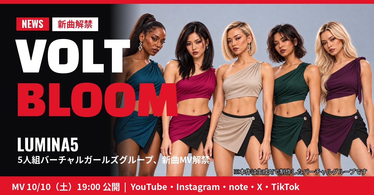 LUMINA5 新曲「VOLT BLOOM」告知ビジュアル